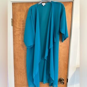 LuLaRoe EUC size M teal Shirley Kimono
